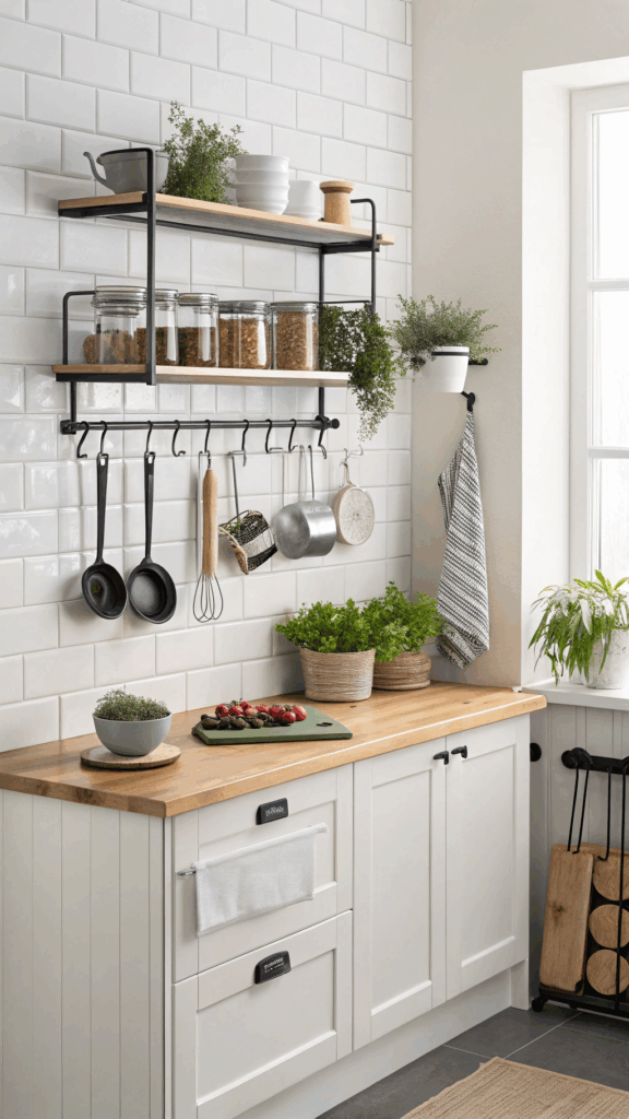 a-stylish-ikea-fintorp-bar-mounted-on-a-kitchen-wa