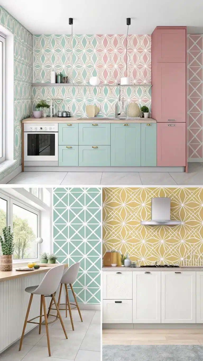 modern chic wallpaper designs for a small kitche