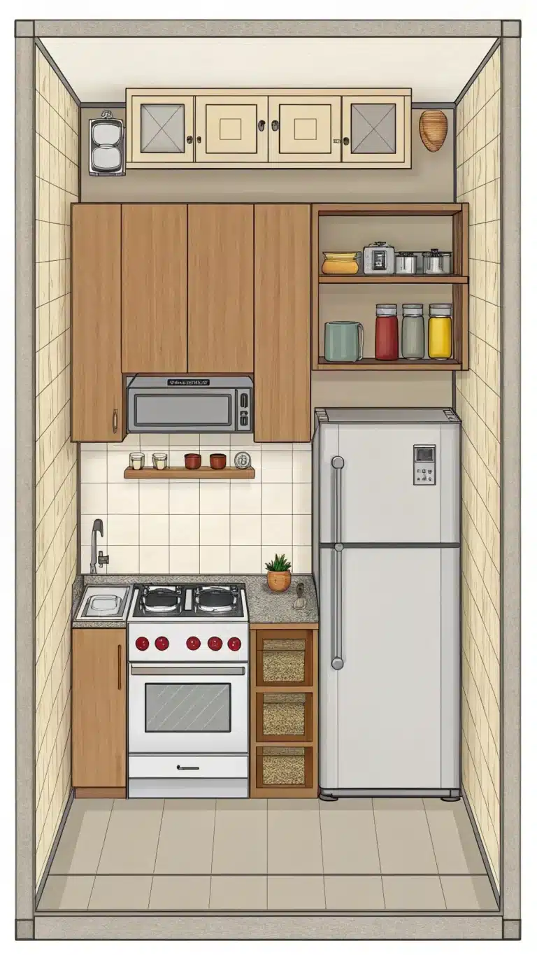 small kitchen stove next to fridge layouts and con