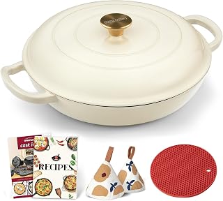 Overmont Enameled Cast Iron Dutch Oven