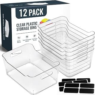 12 Multi-Use Clear Storage Bins