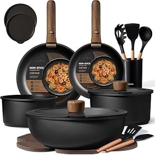 CAROTE 21pcs Pots Pans Non Stick