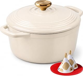 Overmont Enameled Cast Iron Dutch Oven